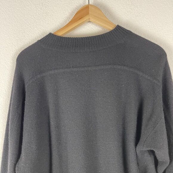 VTG Demetre Pullover Sweater Mens Medium Black Knit 1/4 Zip Wool Blend Hong Kong - Picture 11 of 14